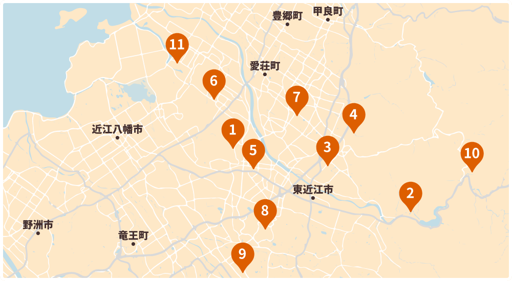 東近江市の見どころmap